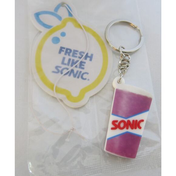 Sonic Drive In NEW Blueberry Lemonade Keychain and Air Freshener Promo Merch - Picture 3 of 6